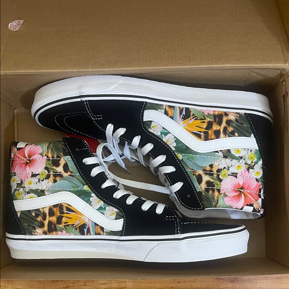 Vans Black Floral High-Top Sneakers